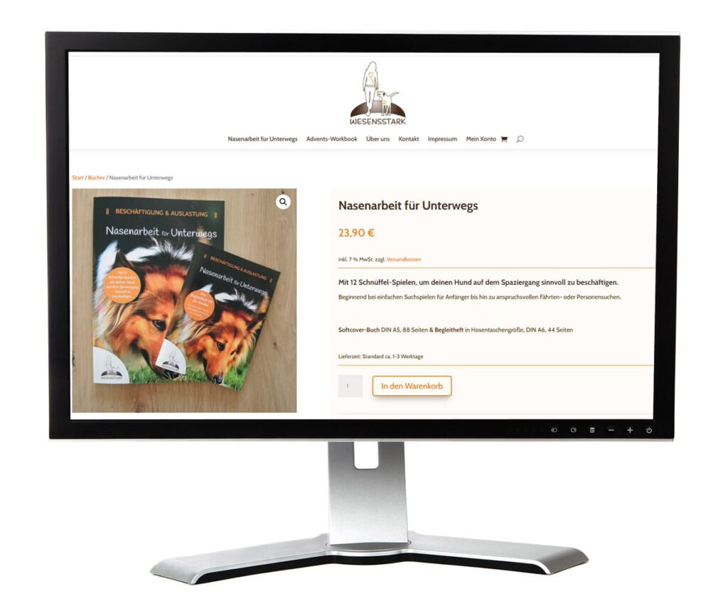 Ansicht der Produktseite für eine Buch im Wesensstark Onlineshop